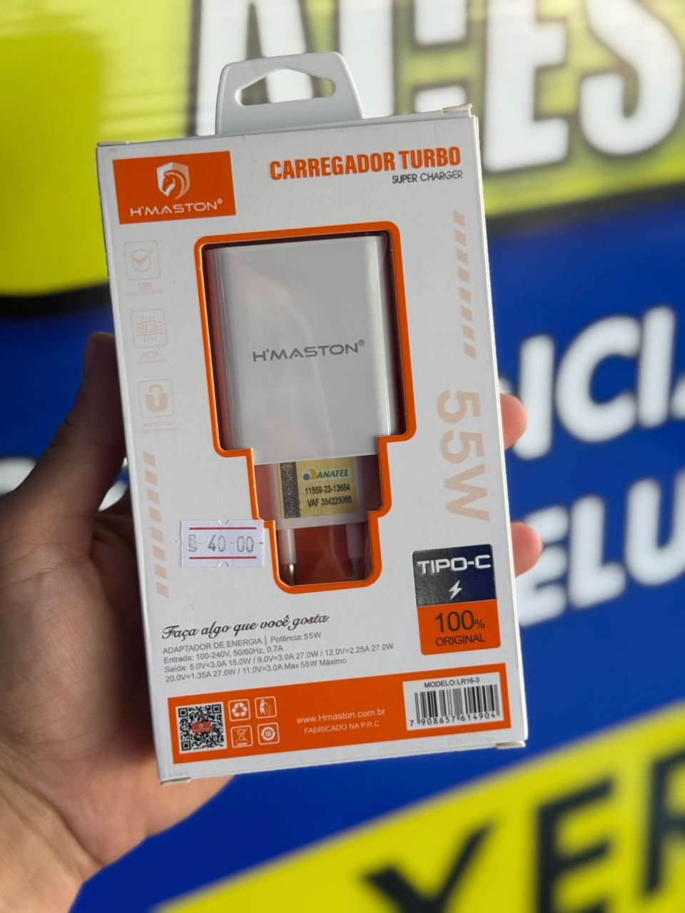 CARREGADOR TURBO TIPO C 55W