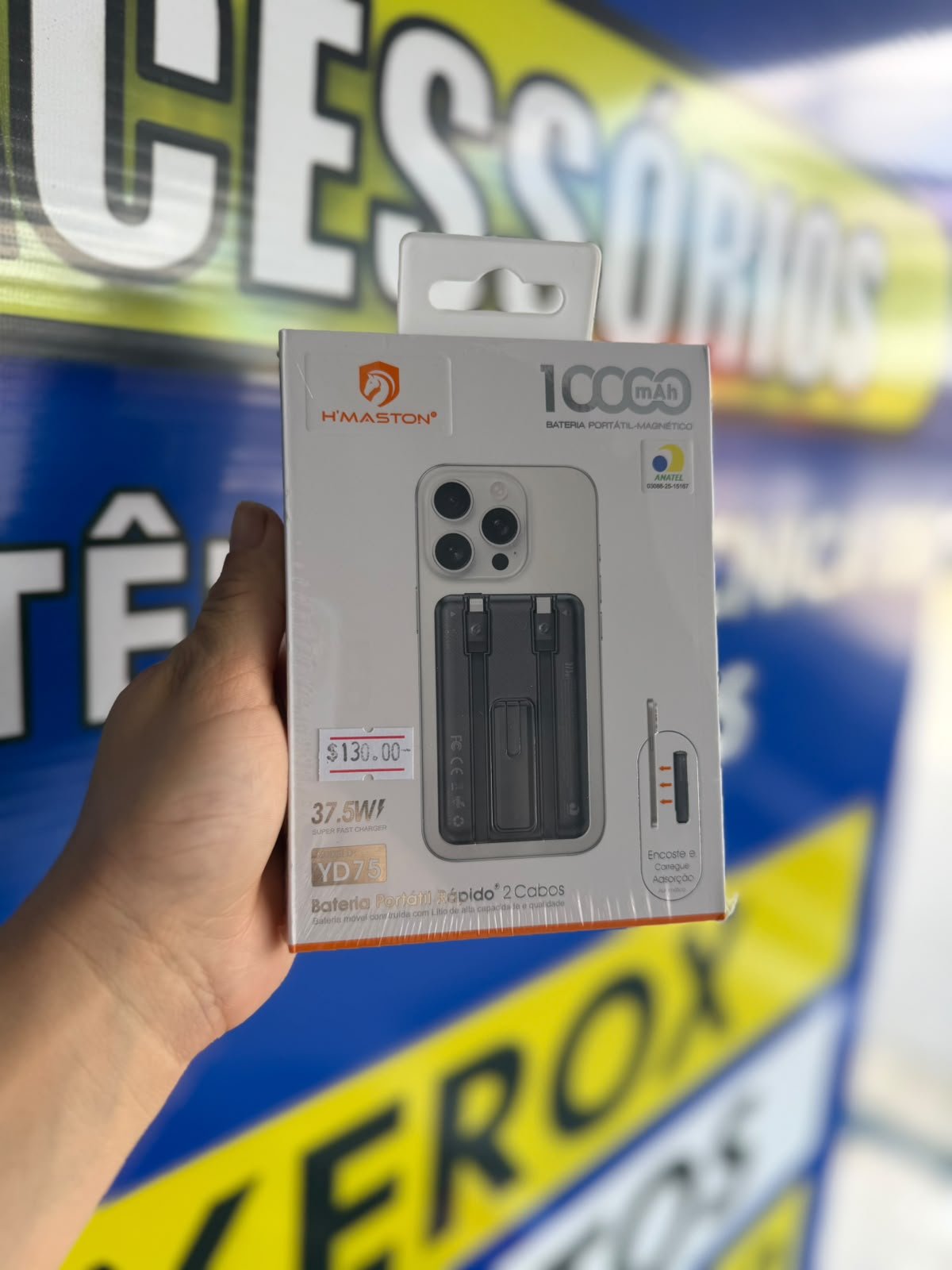 CARREGADOR PORTÁTIL MINI INDUÇÃO 10000mAh H'MASTON