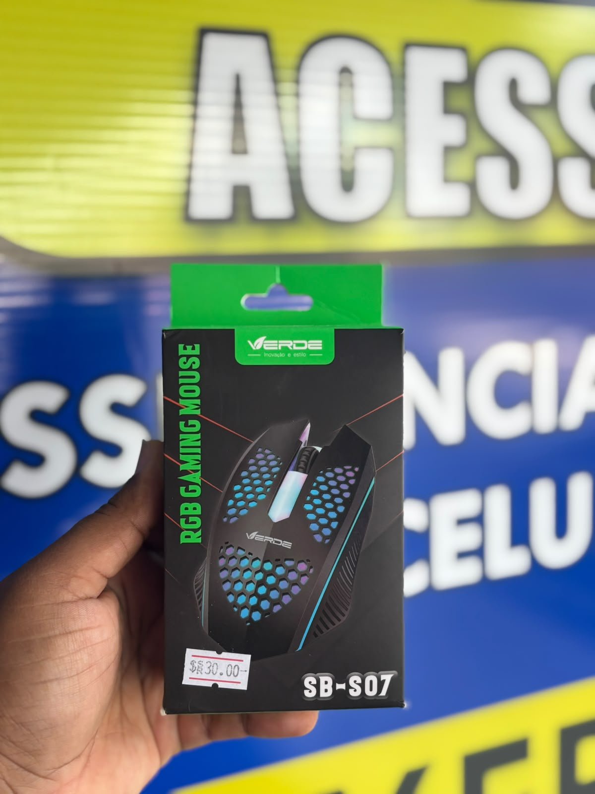 MOUSE COM FIO VERDE SB-S07