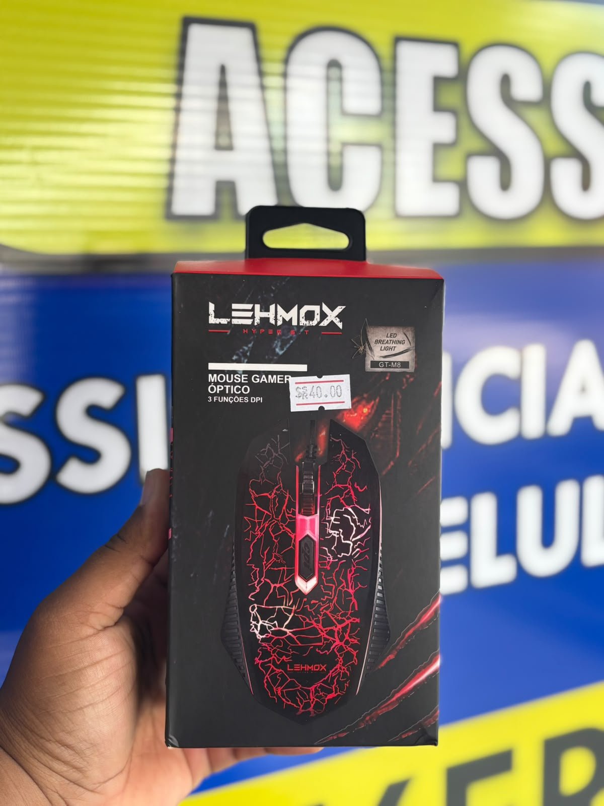 MOUSE COM FIO LEHMOX COM LED E AJUSTE DE DPI