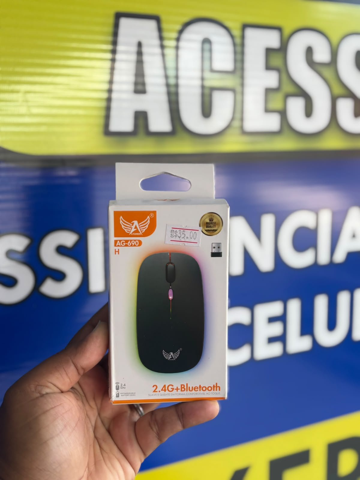 MOUSE SEM FIO BLUETOOTH AG-690