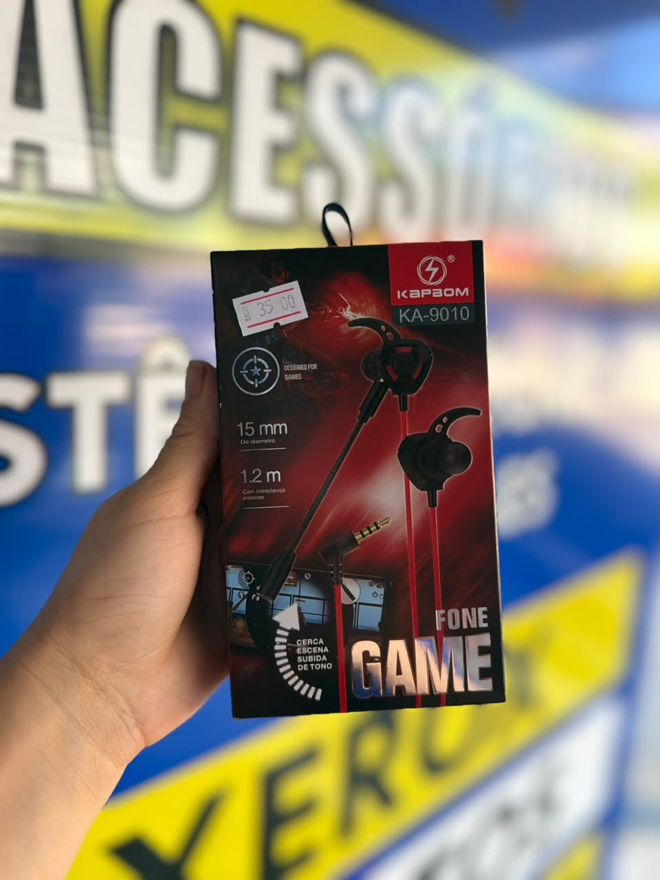 FONE GAMER COM FIO ENTRADA P2 KAPBOM KA-9010