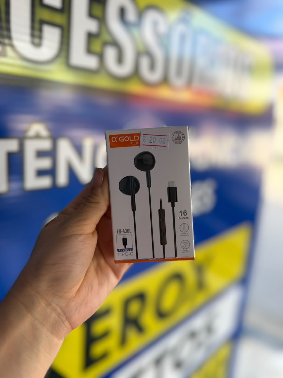 FONE COM FIO TIPO C A' GOLD PLUS FN-A30L