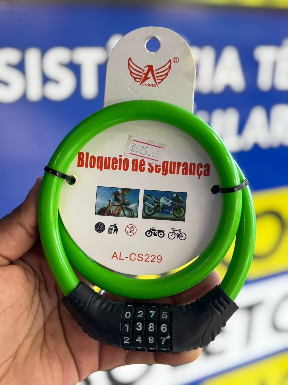CADEADO PARA BICICLETA COM SENHA - imagem do produto