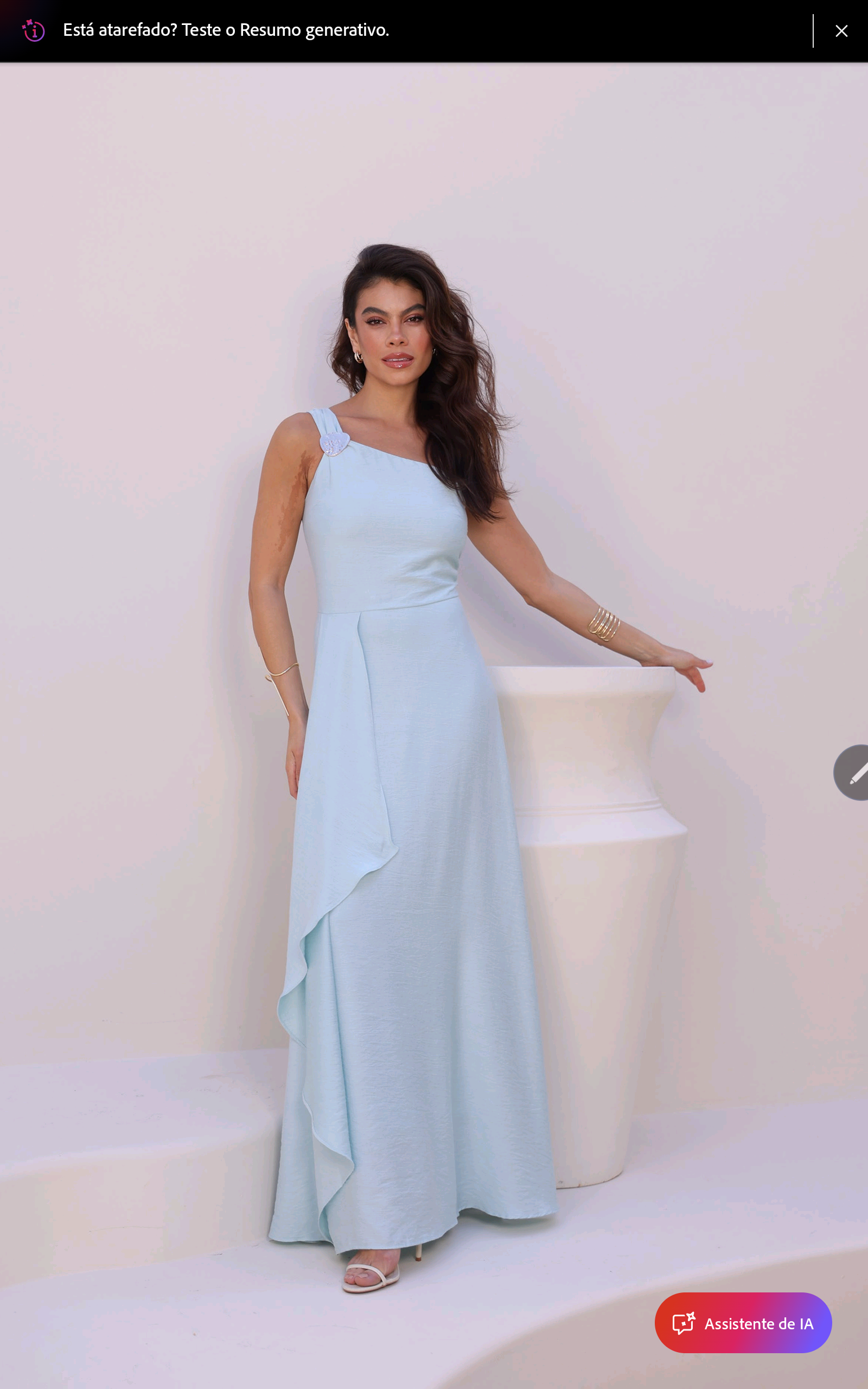 Vestido midi versátil de um ombro só alfaiataria Secia