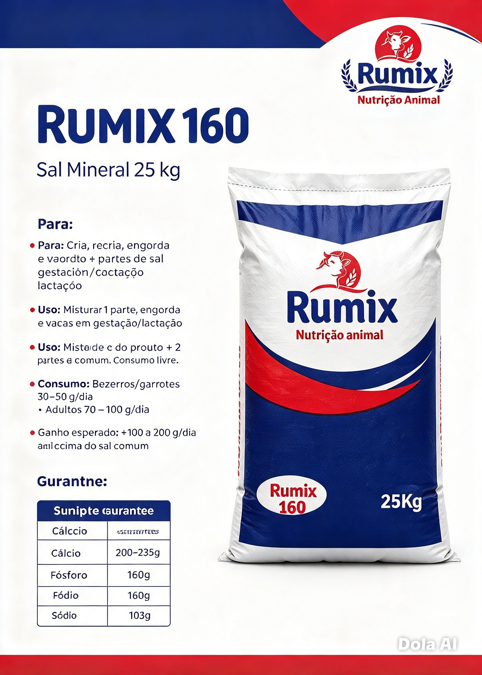 🐄 RUMIX 160 — Sal Mineral | 25 kg