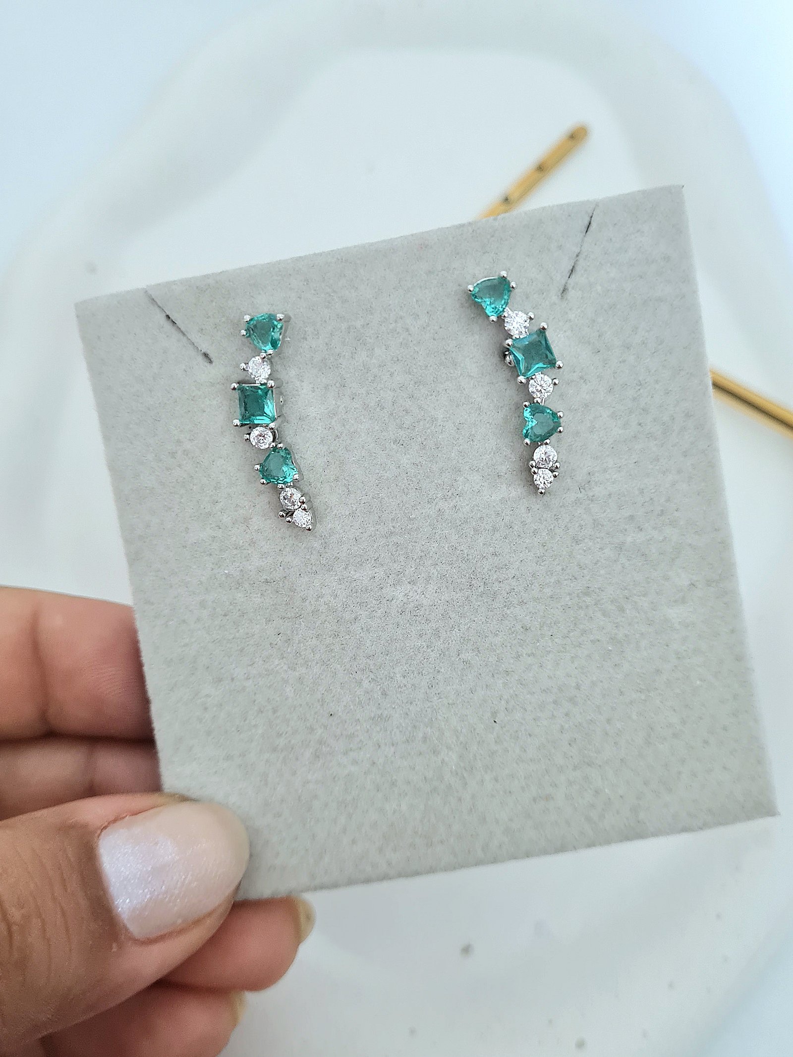 Ear Cuff  Verde Água